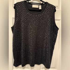 Liz Claiborne Black Tank Top with Sequin Accents
